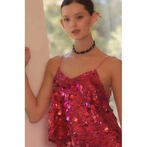 BRAND NEW WITH TAGS Fuchsia Disco Sequin Cami Top